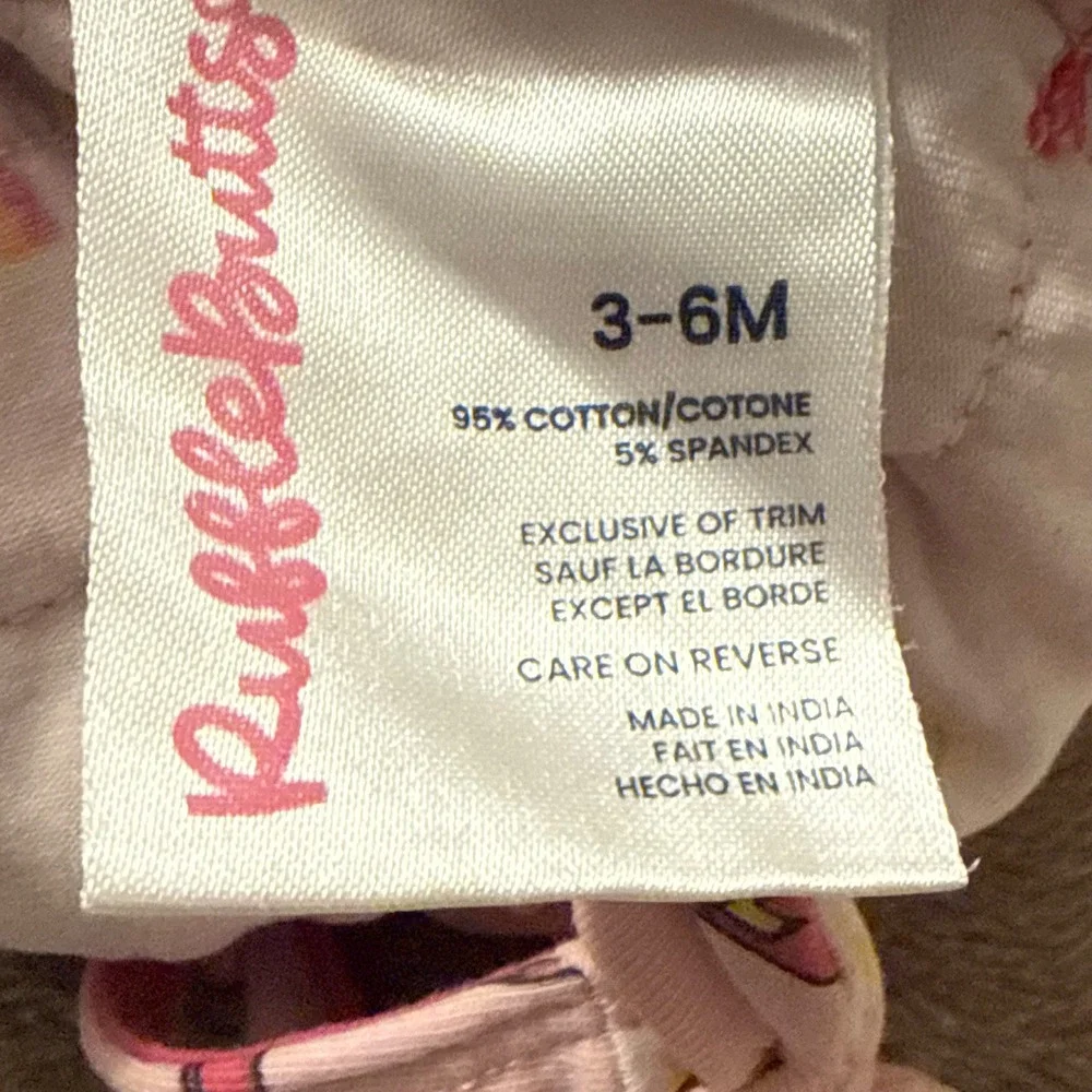 RuffleButts Baby Girls Pink Western Cowboy Boot Rainbow Ruffle Romper 3-6M